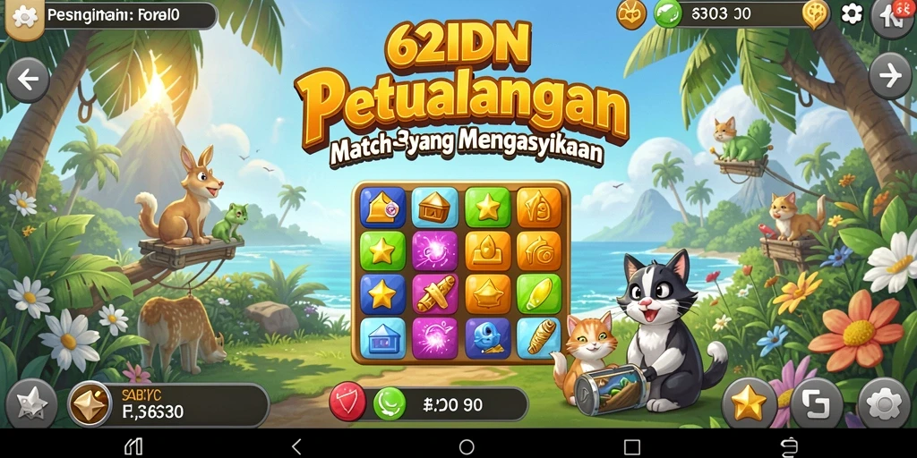 Screenshot gameplay 62IDN yang menampilkan keseruan mencocokkan objek.
