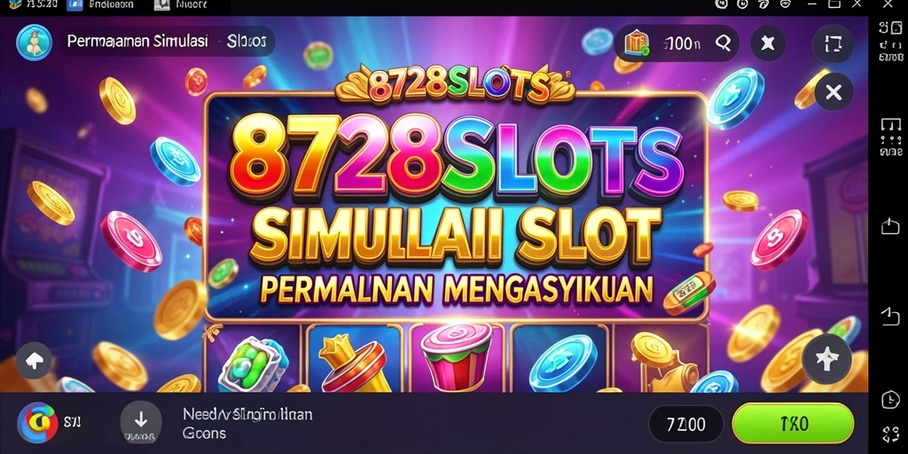 Screenshot menunjukkan gameplay seru dari 8728SLOTS dengan berbagai tema slot.