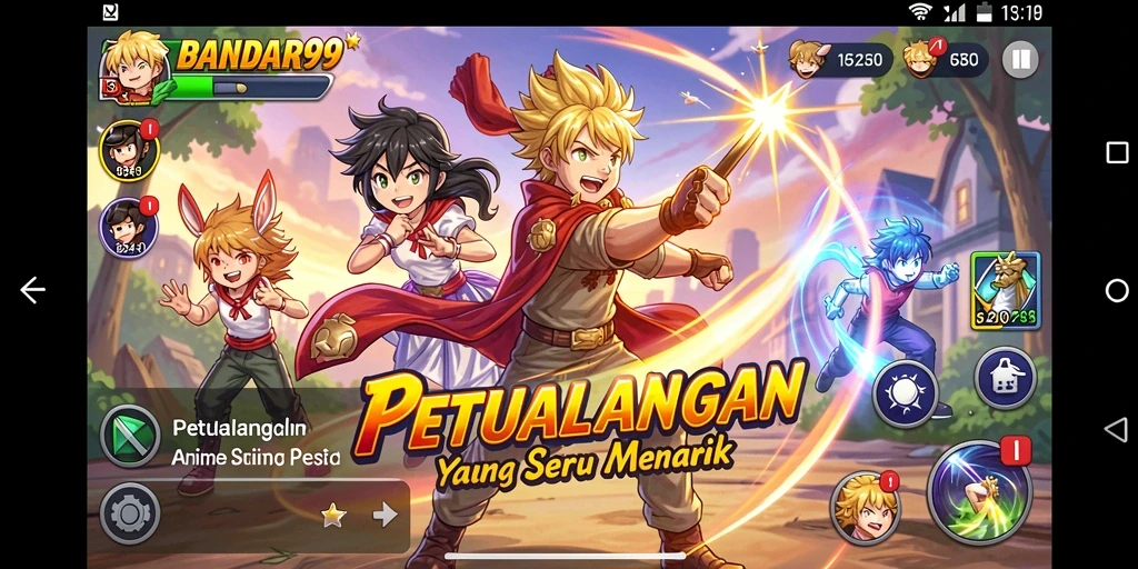 Tampilan gameplay BANDAR99 dengan karakter anime yang menarik.