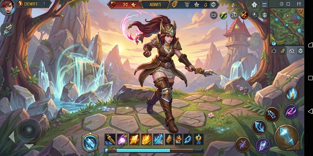 Tampilan gameplay DEWI11 yang memikat dengan aksi pertarungan real-time.