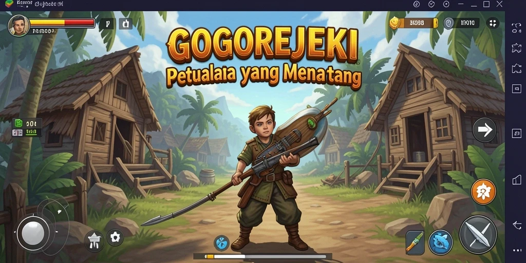 Tangkapan layar gameplay <strong>GOGOREJEKI</strong> yang menampilkan eksplorasi dunia petualangan.