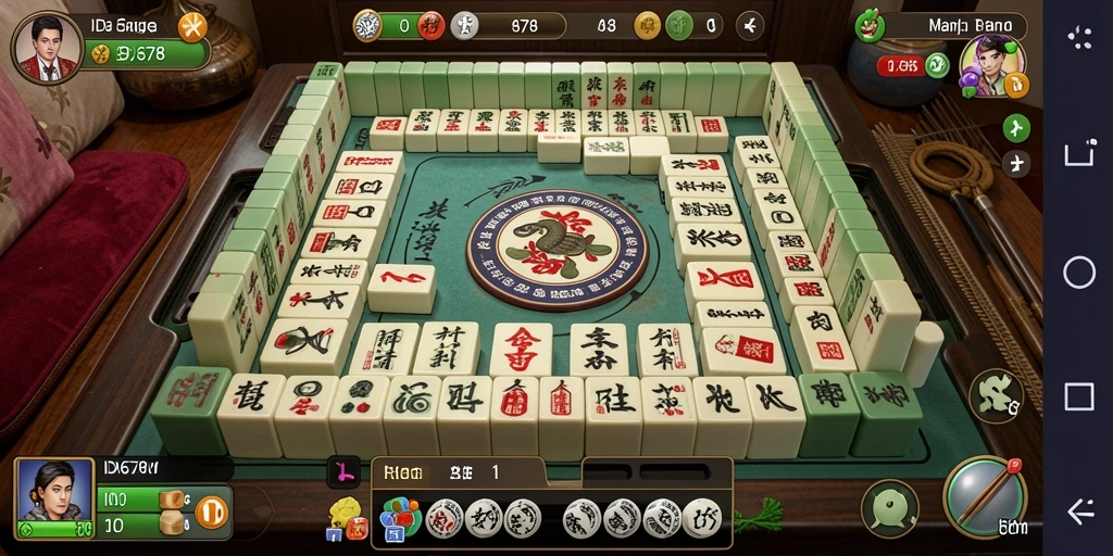 Tampilan gameplay seru dalam ID678 yang menantang pemain Mahjong.