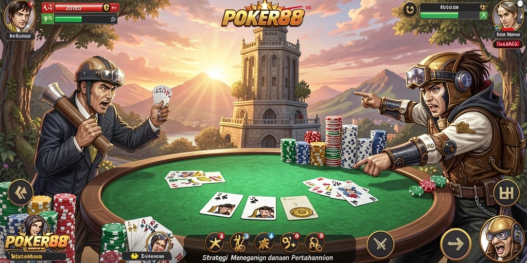 Tampilan gameplay POKER88 yang mendebarkan dalam Tower Defense.