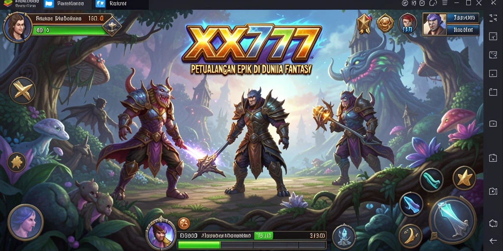 Tangkapan layar menunjukkan aksi seru dalam permainan RPG XXX777.