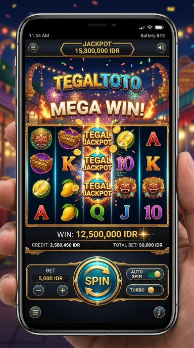 Tampilan aplikasi tegaltoto yang bersih dan terorganisir.